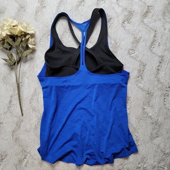 Athleta Box Jump Tank Top Blue With Black Built In Bra Size S - Picture 9 of 14